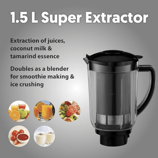Preethi Galaxy Plus MG-250 Mixer grinder, 750 watt, Pink/Black, 4 Jars - Super Extractor juicer Jar, Vega W5 Motor with 5yr Warranty & Lifelong Free Service - Image 4
